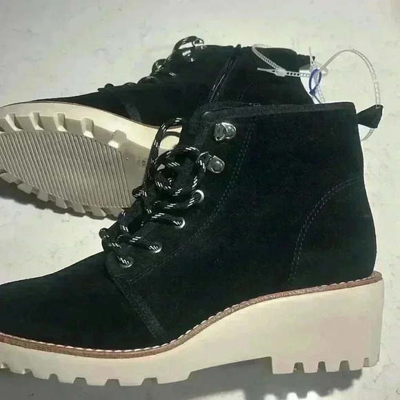 NWOB COPPER KEY LEATHER SUEDE CHUNKY WEDGE ANKLE BOOTS SIZE 10 - Picture 6 of 6